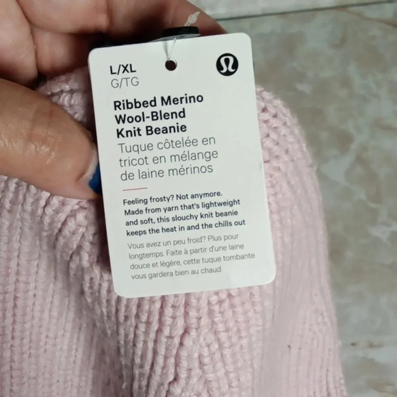 Lululemon Ribbed merino wool Bennie women's size extra large pink Barbie - Picture 3 of 6